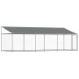 Jaula de perros techo y puerta acero galvanizado gris 6x2x2 m