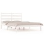 Solid white pine wood bed frame 200x200 cm by vidaXL, Beds and slatted bases - Ref: Foro24-3103669, Price: 135,76 €, Discount: %