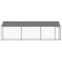 Jaula de perros techo y puerta acero galvanizado gris 6x2x2 m
