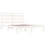 Solid white pine wood bed frame 200x200 cm by vidaXL, Beds and slatted bases - Ref: Foro24-3103669, Price: 135,76 €, Discount: %