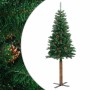 Árbol de Navidad delgado madera auténtica y piñas PVC 150 cm