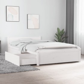 Estructura de cama con cajones blanco 90x200 cm