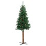 Árbol de Navidad delgado madera auténtica y piñas PVC 150 cm