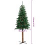 Árbol de Navidad delgado madera auténtica y piñas PVC 150 cm