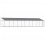 Jaula de perros techo y puerta acero galvanizado gris 10x2x2 m