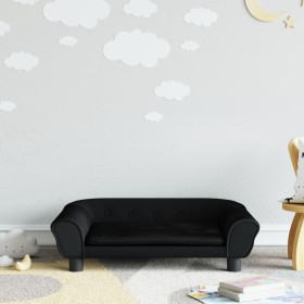Sofá para niños de terciopelo negro 70x45x26 cm