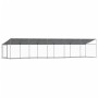 Jaula de perros techo y puerta acero galvanizado gris 10x2x2 m