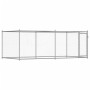 Jaula de perros con puerta acero galvanizado gris 4x2x1,5 m