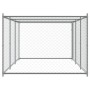 Jaula de perros con puerta acero galvanizado gris 6x2x1,5 m
