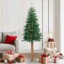 Árbol de Navidad delgado madera auténtica y piñas PVC 180 cm
