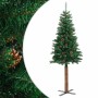 Árbol de Navidad delgado madera auténtica y piñas PVC 180 cm