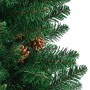 Árbol de Navidad delgado madera auténtica y piñas PVC 180 cm