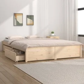 Bed frame with drawers 150x200 cm by vidaXL, Beds and slatted bases - Ref: Foro24-3103518, Price: 218,36 €, Discount: %