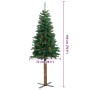 Árbol de Navidad delgado madera auténtica y piñas PVC 180 cm