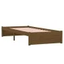 Honey brown solid wood bed frame 75x190 cm by vidaXL, Beds and slatted bases - Ref: Foro24-814912, Price: 87,92 €, Discount: %