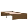 Honigbrauner Massivholzbettrahmen 75x190 cm von vidaXL, Betten und Lattenroste - Ref: Foro24-814912, Preis: 102,26 €, Rabatt: %