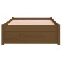 Estructura de cama madera maciza marrón miel 75x190 cm de vidaXL, Camas y somieres - Ref: Foro24-814912, Precio: 102,20 €