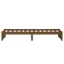 Estructura de cama madera maciza marrón miel 75x190 cm de vidaXL, Camas y somieres - Ref: Foro24-814912, Precio: 87,91 €, Des...