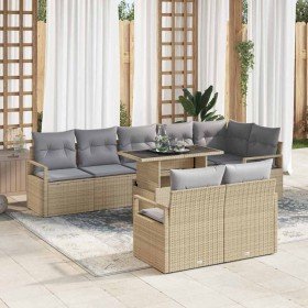 Conjunto de sofá de jardín con cojín 9 pcs beige y gris claro en Sofás de exterior | Comprar online en Foro24