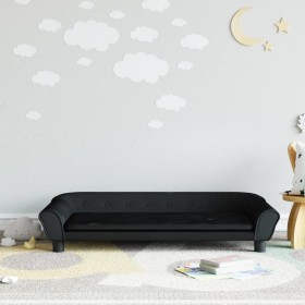 Sofá para niños de terciopelo negro 100x50x26 cm