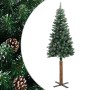Árbol de Navidad delgado madera auténtica y piñas PVC 150 cm