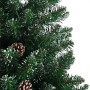 Árbol de Navidad delgado madera auténtica y piñas PVC 150 cm
