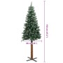 Árbol de Navidad delgado madera auténtica y piñas PVC 150 cm
