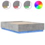 Estructura cama con luces LED madera gris hormigón 160x200 cm