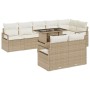 Conjunto de sofá de jardín 9 pcs beige y crema 100 x 55 x 73 cm