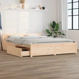 Bed frame with drawers 140x200 cm by vidaXL, Beds and slatted bases - Ref: Foro24-3103554, Price: 205,94 €, Discount: %