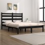 Solid black pine wood bed frame 140x190 cm by vidaXL, Beds and slatted bases - Ref: Foro24-3103632, Price: 156,08 €, Discount: %