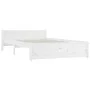 White solid wood bed frame 140x200 cm by vidaXL, Beds and slatted bases - Ref: Foro24-815045, Price: 140,63 €, Discount: %