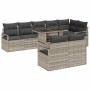 Conjunto de sofá de jardín 9 pcs Gris claro 100 x 55 x 73 cm