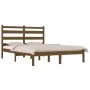 Estructura de cama madera maciza de pino marrón miel 200x200 cm de vidaXL, Camas y somieres - Ref: Foro24-3103671, Precio: 15...