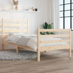 Solid pine wood bed frame 90x200 cm by vidaXL, Beds and slatted bases - Ref: Foro24-3103698, Price: 88,38 €, Discount: %