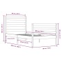 Estructura de cama de madera maciza de pino 90x200 cm de vidaXL, Camas y somieres - Ref: Foro24-3103698, Precio: 88,23 €, Des...
