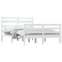Estructura de cama de madera maciza de pino blanca 140x200 cm de vidaXL, Camas y somieres - Ref: Foro24-3103714, Precio: 131,...