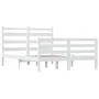 Solid white pine wood bed frame 140x200 cm by vidaXL, Beds and slatted bases - Ref: Foro24-3103714, Price: 130,38 €, Discount: %