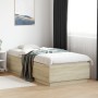 Estructura cama con luces LED madera roble Sonoma 100x200 cm