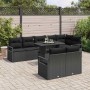 Conjunto de sofá de jardín Manual 9 pcs Negro 100 x 55 x 73 cm
