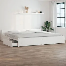 White bed frame with drawers 180x200 cm by vidaXL, Beds and slatted bases - Ref: Foro24-3103575, Price: 277,01 €, Discount: %