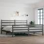 Solid gray pine wood bed frame 200x200 cm by vidaXL, Beds and slatted bases - Ref: Foro24-3103735, Price: 167,55 €, Discount: %