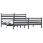 Solid gray pine wood bed frame 200x200 cm by vidaXL, Beds and slatted bases - Ref: Foro24-3103735, Price: 169,58 €, Discount: %