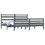 Solid gray pine wood bed frame 200x200 cm by vidaXL, Beds and slatted bases - Ref: Foro24-3103735, Price: 167,55 €, Discount: %