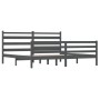 Solid gray pine wood bed frame 200x200 cm by vidaXL, Beds and slatted bases - Ref: Foro24-3103735, Price: 169,58 €, Discount: %