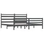 Solid gray pine wood bed frame 200x200 cm by vidaXL, Beds and slatted bases - Ref: Foro24-3103735, Price: 167,55 €, Discount: %