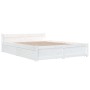 Weißer Bettrahmen mit Schubladen 150x200 cm von vidaXL, Betten und Lattenroste - Ref: Foro24-3103565, Preis: 268,87 €, Rabatt: %