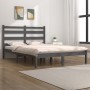 Solid gray pine wood bed frame 200x200 cm by vidaXL, Beds and slatted bases - Ref: Foro24-3103670, Price: 156,50 €, Discount: %