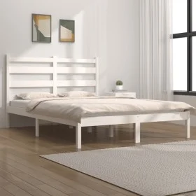 Massiver Bettrahmen aus weißem Kiefernholz, 140 x 200 cm von vidaXL, Betten und Lattenroste - Ref: Foro24-3103649, Preis: 119...