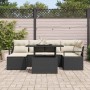 Conjunto de sofá de jardín con cojín 7 pcs Negro y crema